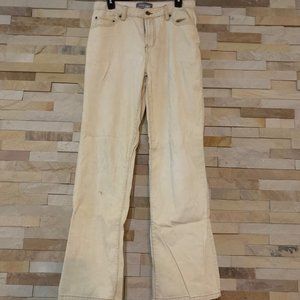 90's Y2K Vintage Corduroy Cream Mens Bootcut Pants 30 x 32